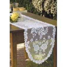 Heritage Lace White VICTORIAN ROSE 13"x54" Table Runner     401467057556